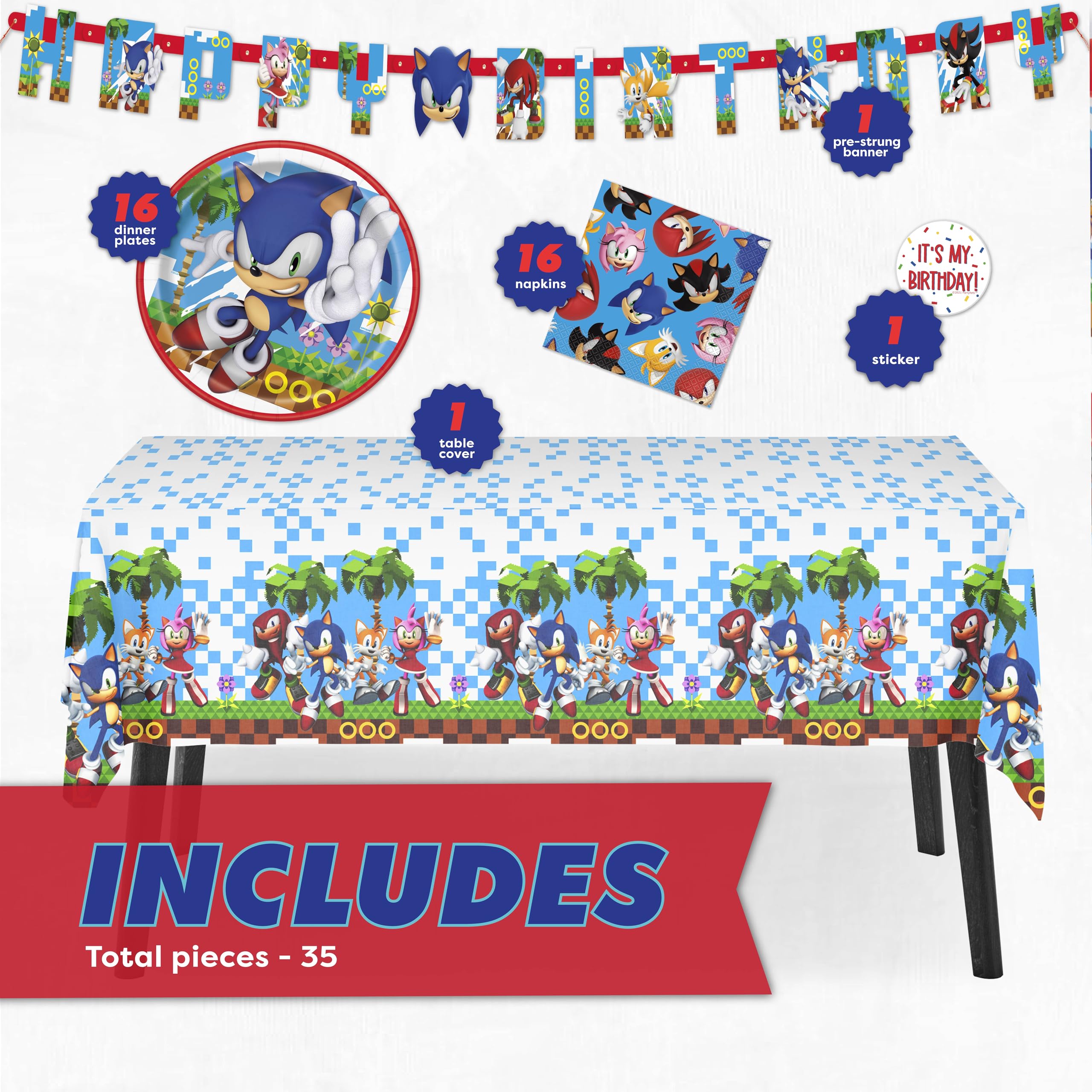 Unique Sonic table cover 54x84 inches protects surfaces while tying the theme.