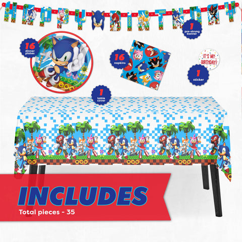 Unique Sonic table cover 54x84 inches protects surfaces while tying the theme.