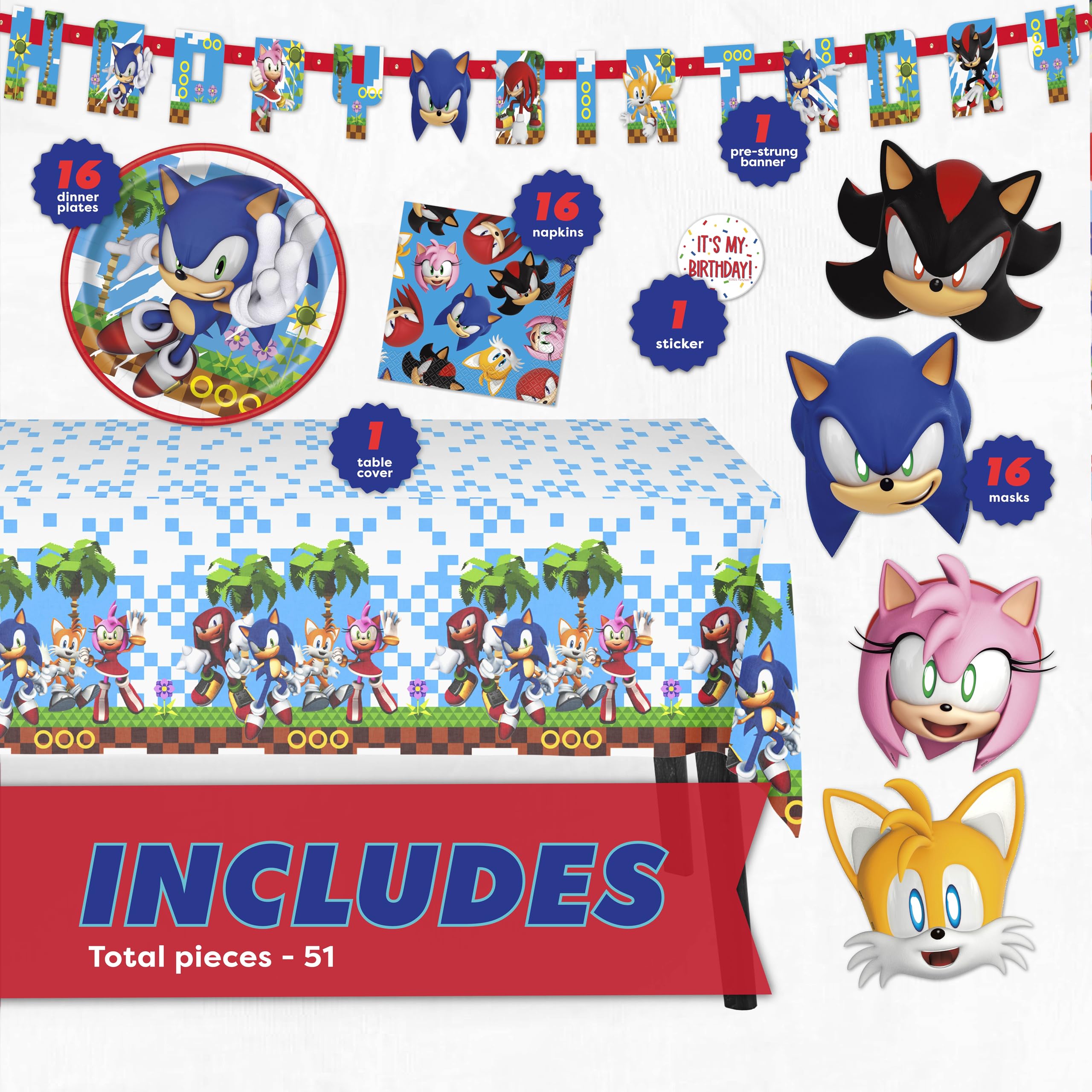 Unique Sonic tablecloth 54x84 inches protects surfaces during celebration