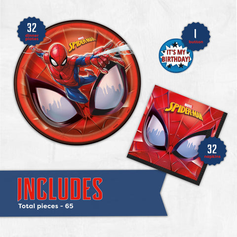 Unique Spiderman napkins 6.5-inch for quick cleanup.