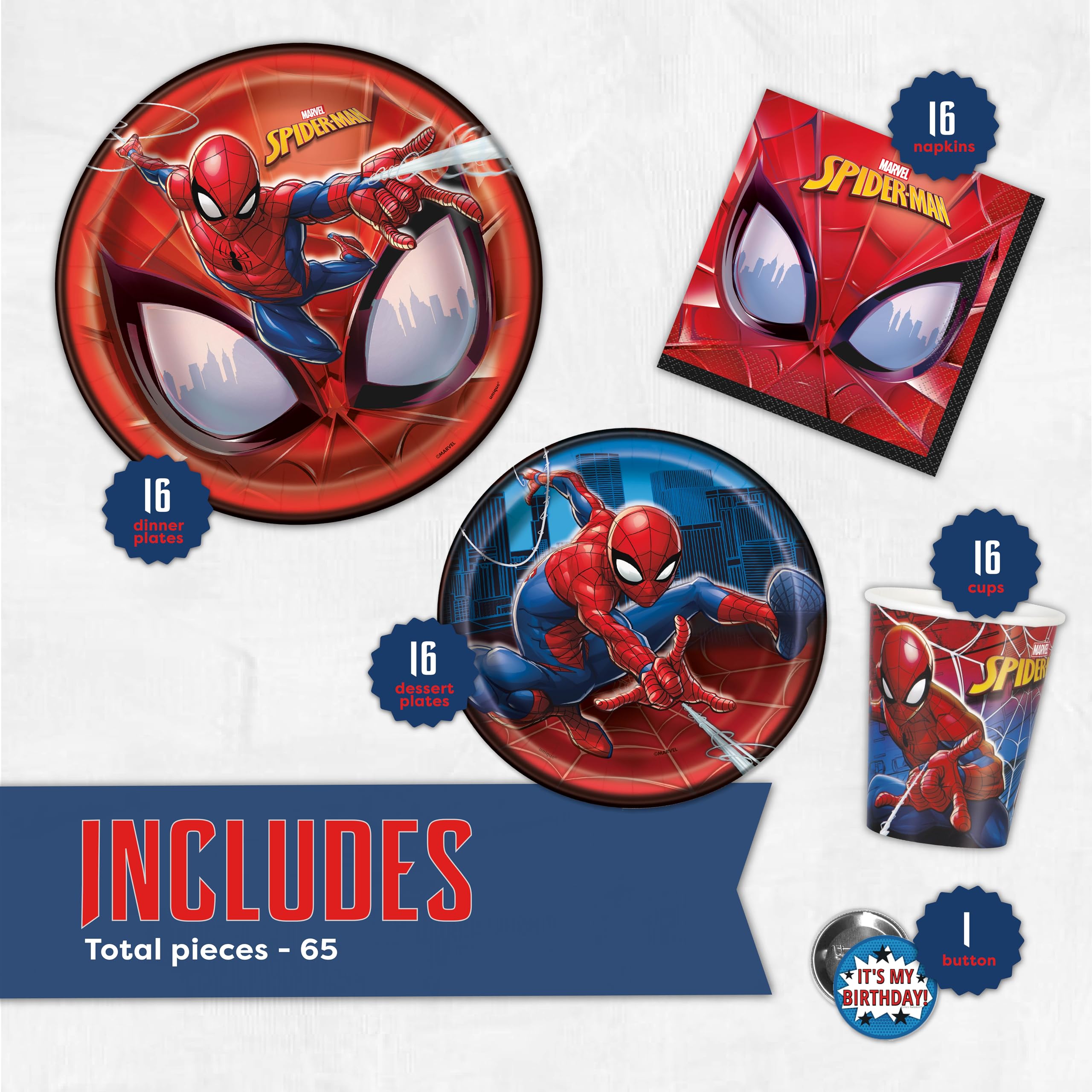 Unique Spiderman birthday pack cups provide sturdy drinkware for juice or soda