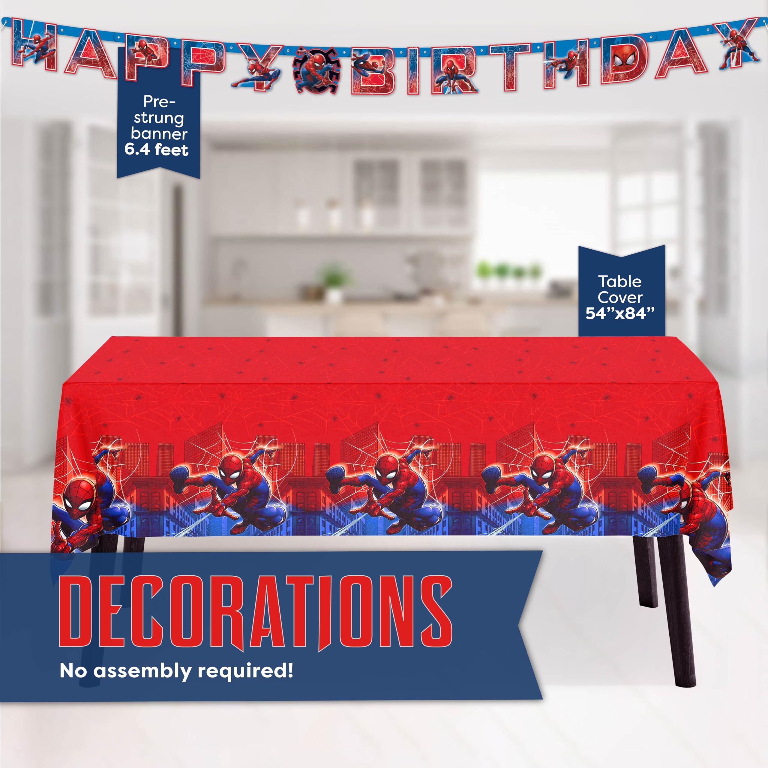 Unique Spiderman napkins help clean up with a quick wipe.