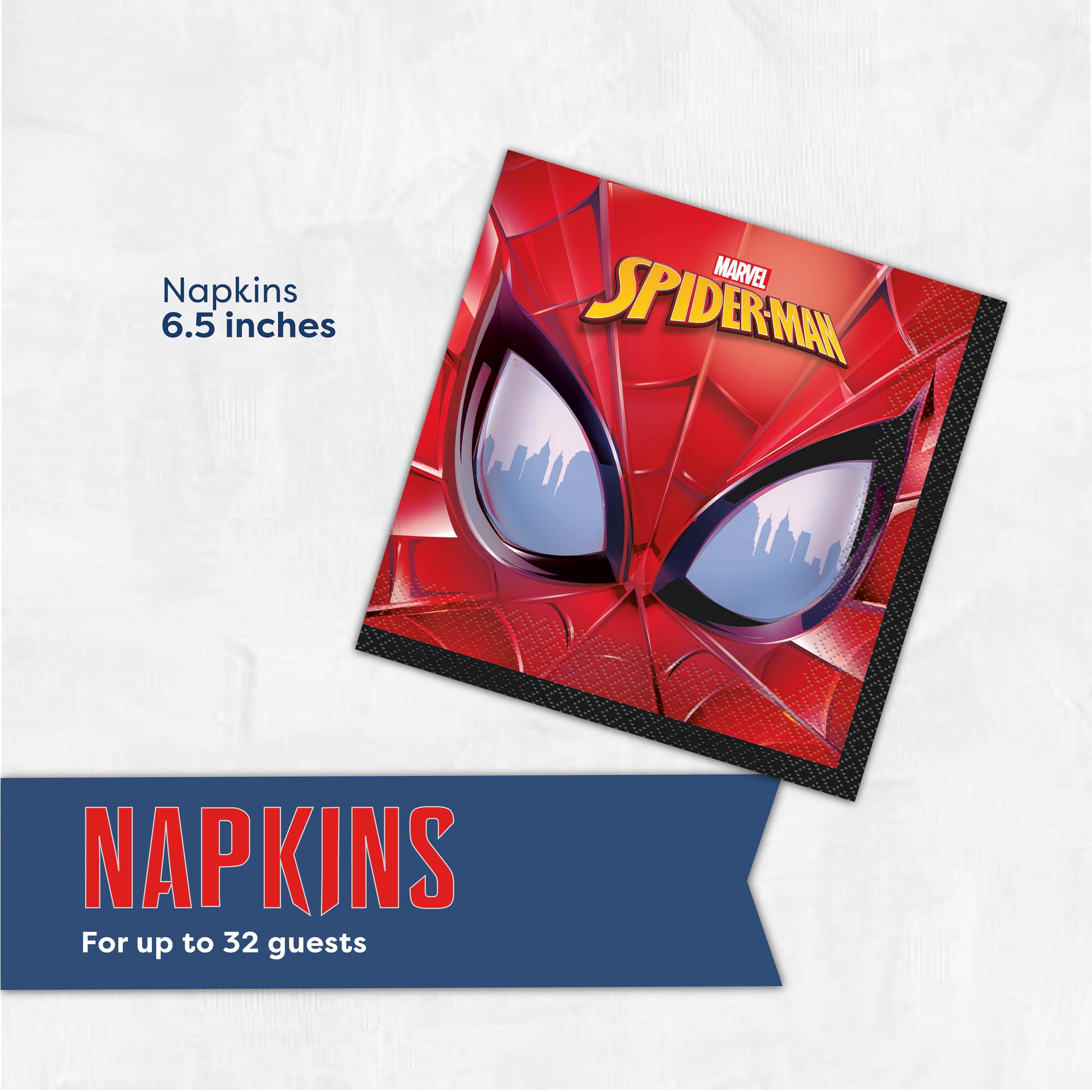 Unique Spiderman heavy-duty tableware designed for party foods.