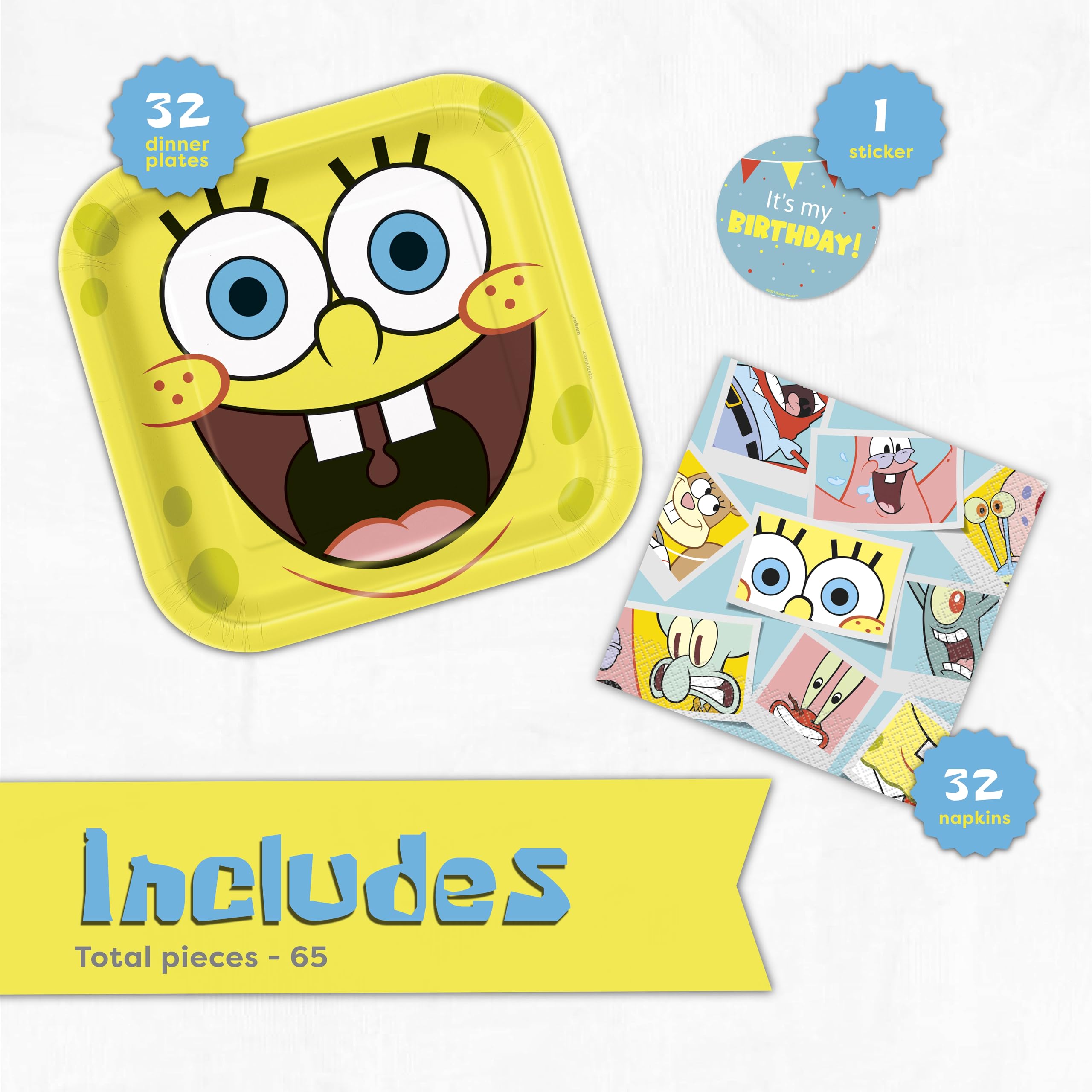 Unique Spongebob napkins 6.5-inch absorbent and reliable.