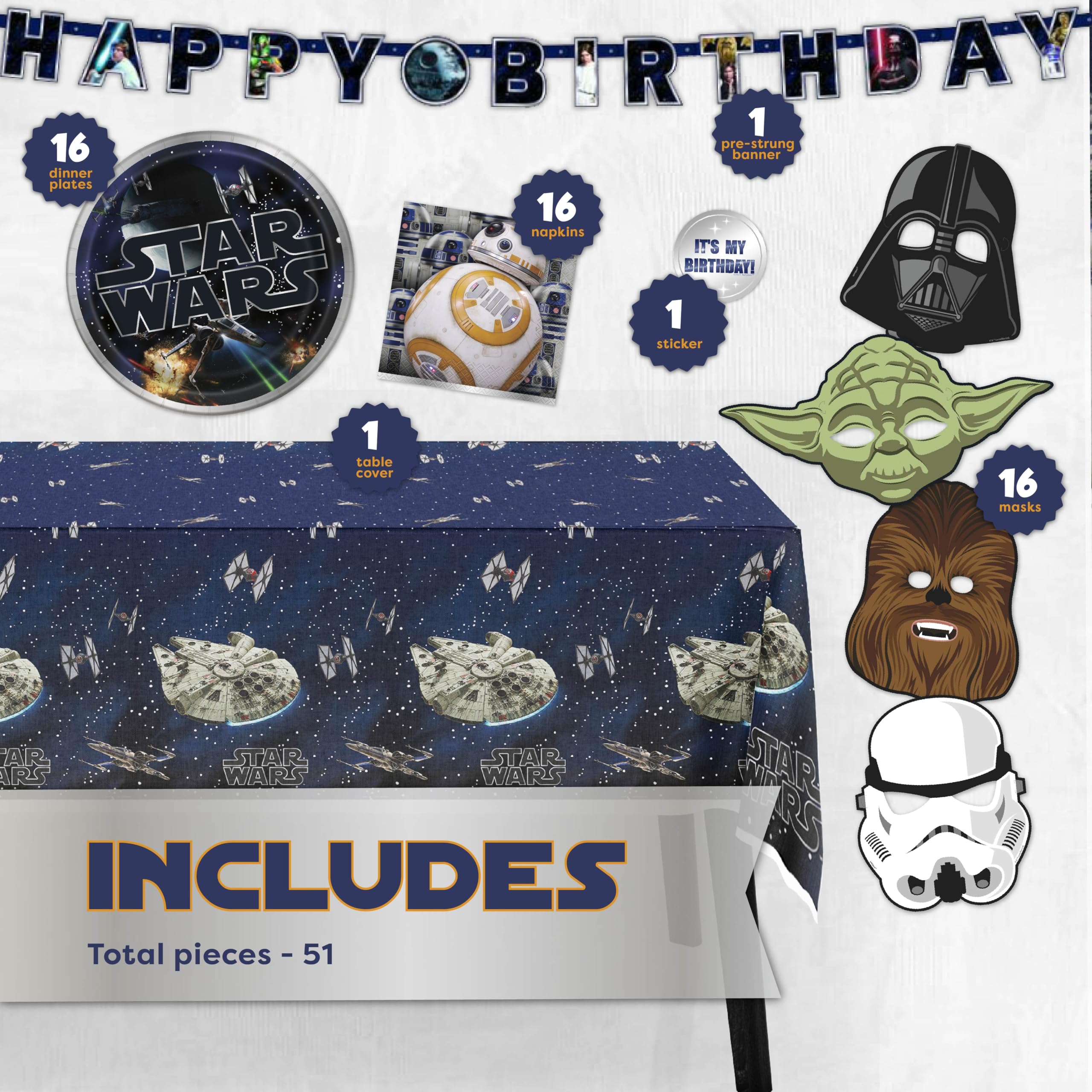 Unique Star Wars napkins add color and character to snacks.