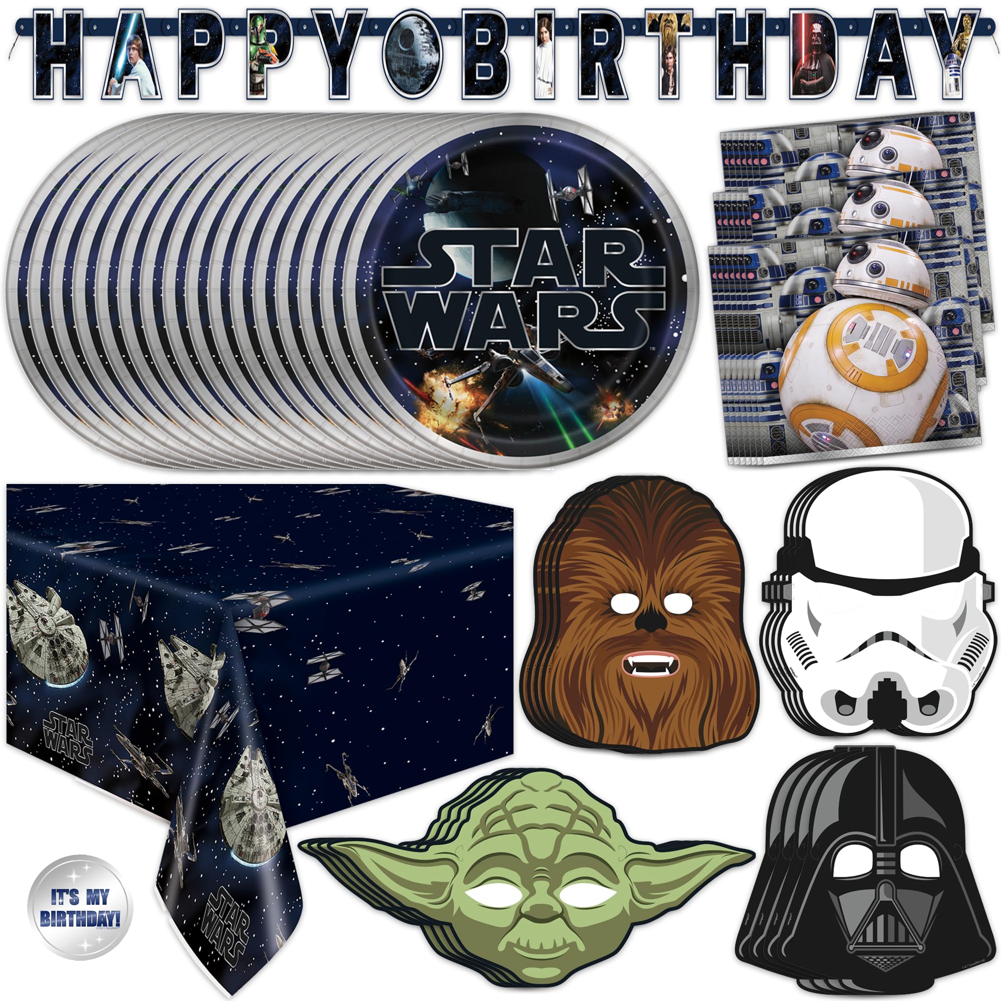 Unique Star Wars plates set the scene for party tables.