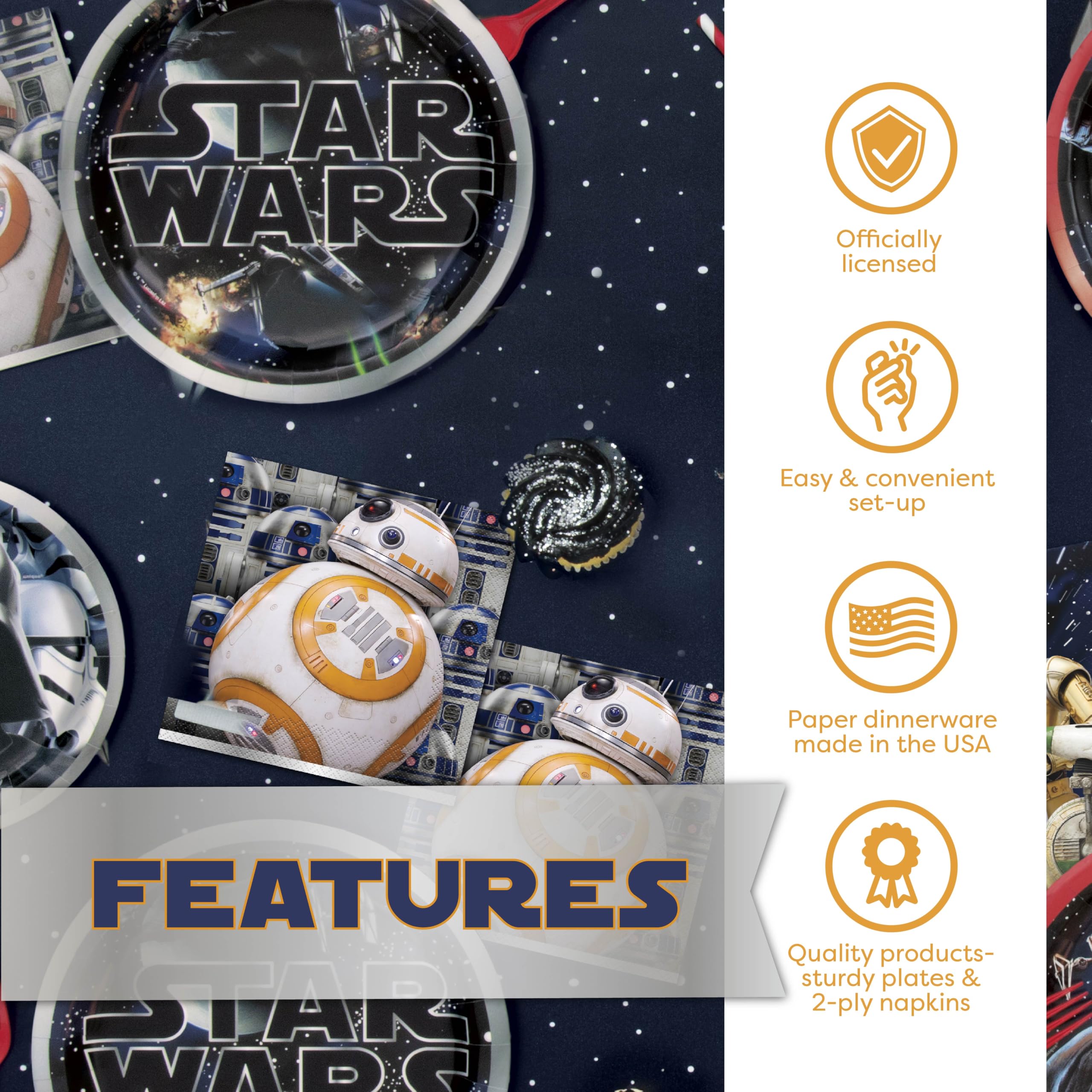 Unique Star Wars officially licensed sticker seals the moment.