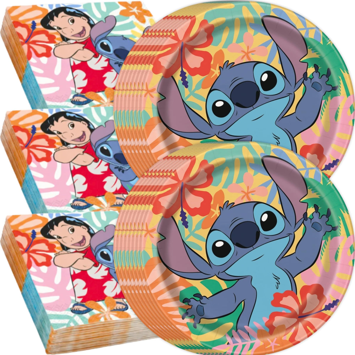 Unique Stitch plates arranged for table setting, durable for meals and desserts.