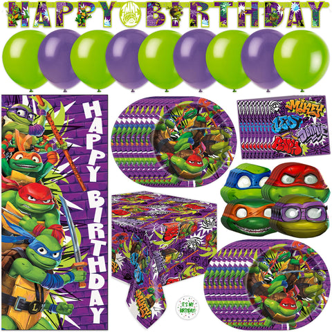 Unique TMNT balloons add bold color and a festive focal point.