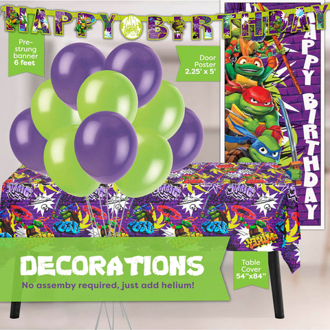 Unique TMNT tablecloth protects surfaces with leakproof, vibrant coverage.