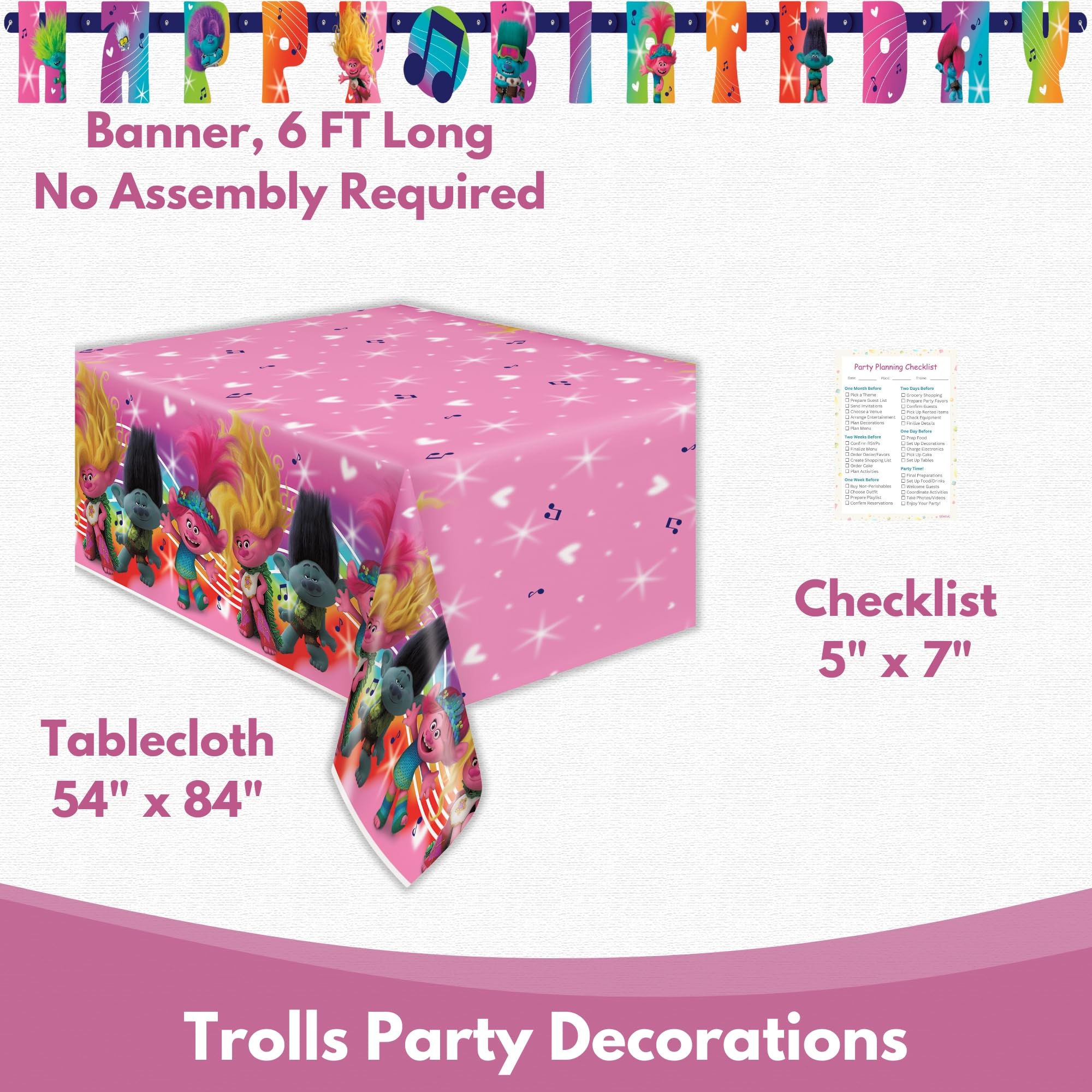 Unique Trolls decor set showcases licensed design details.