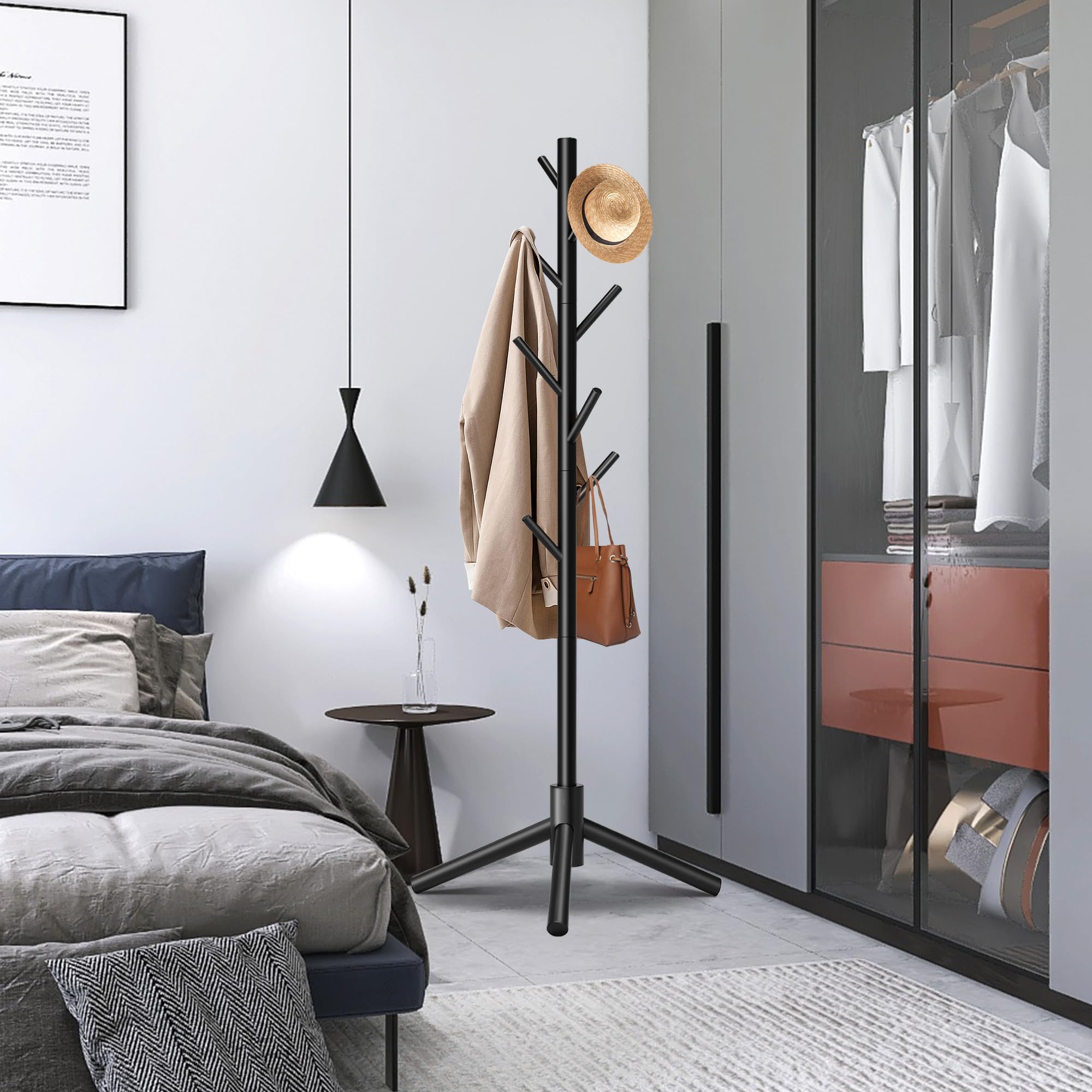 Unisakey coat rack with eight hooks for versatile storage.
