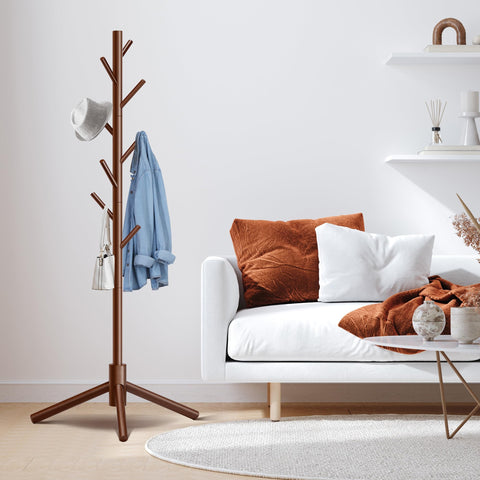 Unisakey coat rack showing adjustable heights for different users
