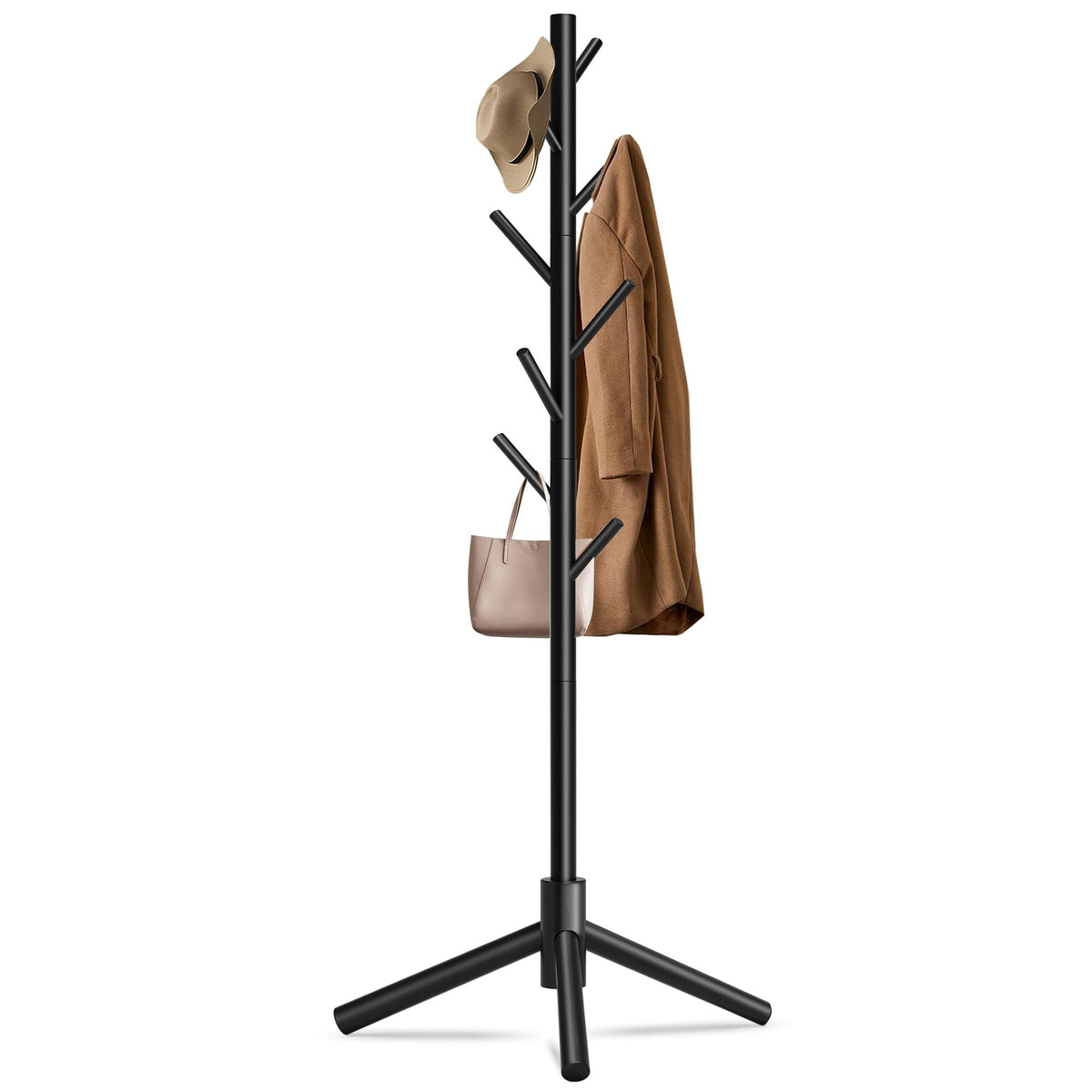 Unisakey durable wooden coat rack with stable base for entryways.
