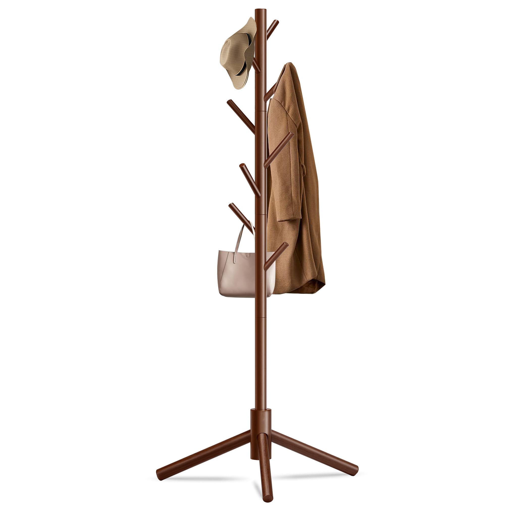 Unisakey durable coat rack with a stable triangular base for entryway organization