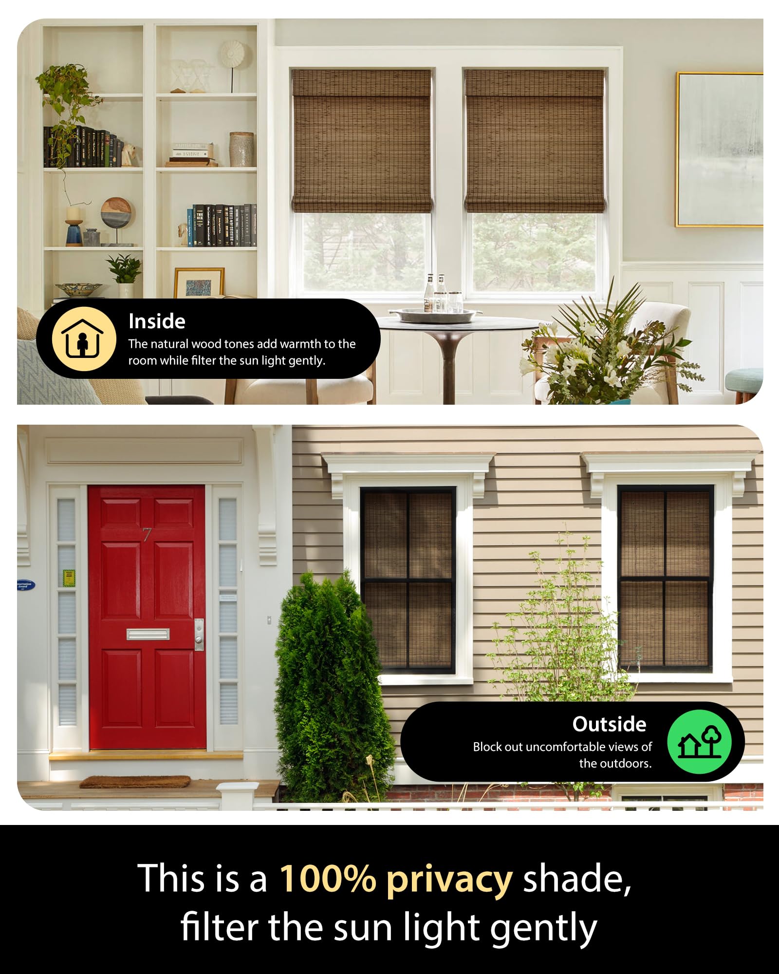 UNISHADES bamboo texture close-up shows natural color and sustainable material.