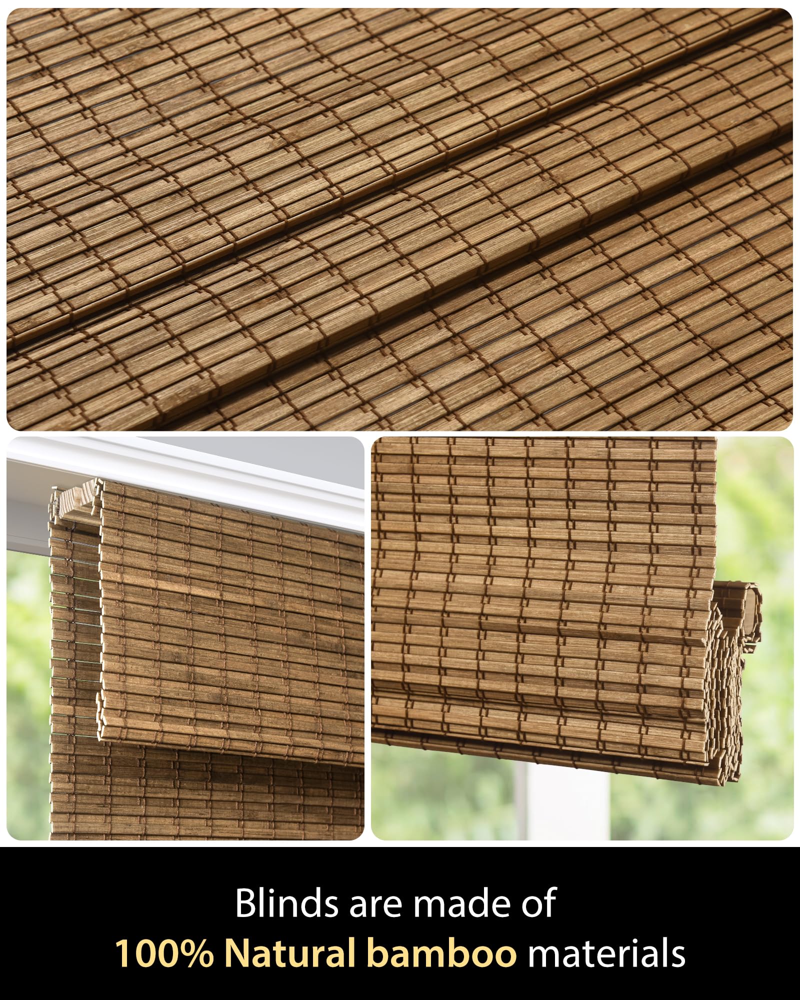 UNISHADES highfield teak color close-up highlights rich wood-tone appearance.