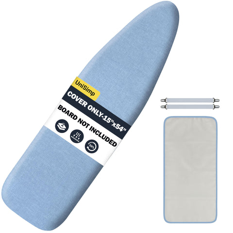 UniSimp ironing board cover 15x54 extra thick natural cotton for even heat distribution