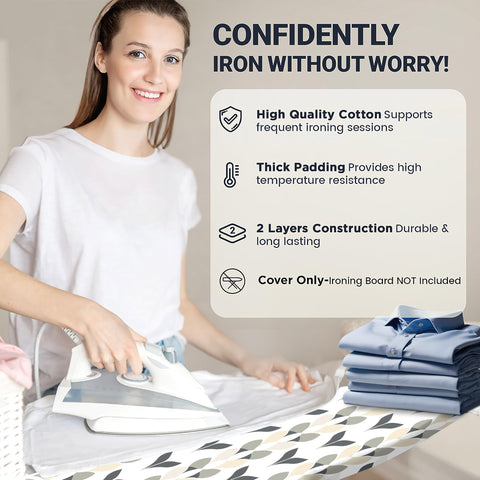 Non-slip design on UniSimp cover prevents slipping during ironing sessions