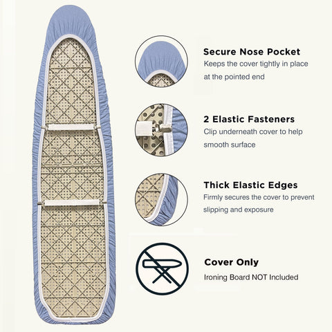 UniSimp ironing board cover non-slip elastic edge keeps surface snug and wrinkle-free