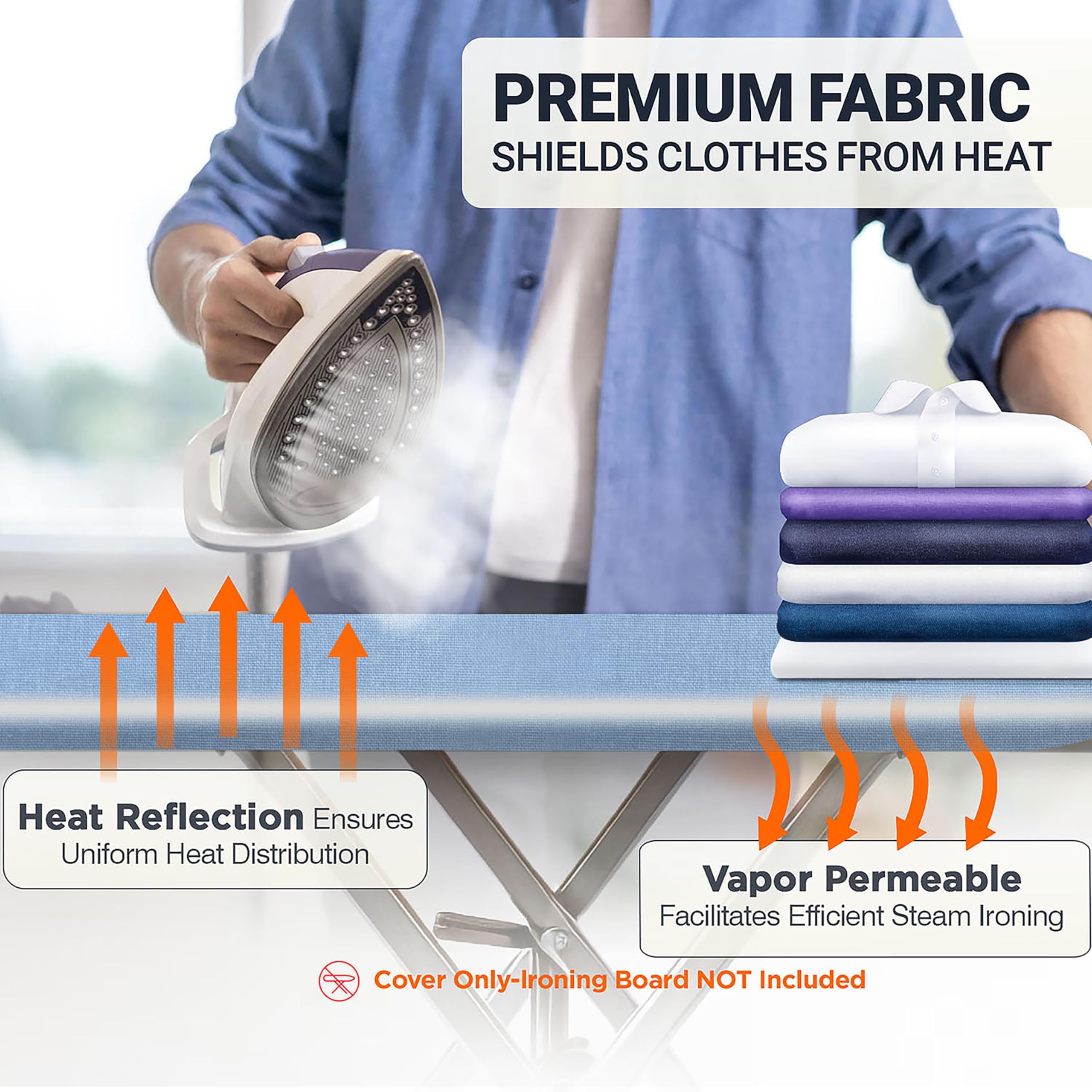 UniSimp ironing board cover nose-pocket design secures fit and prevents slipping