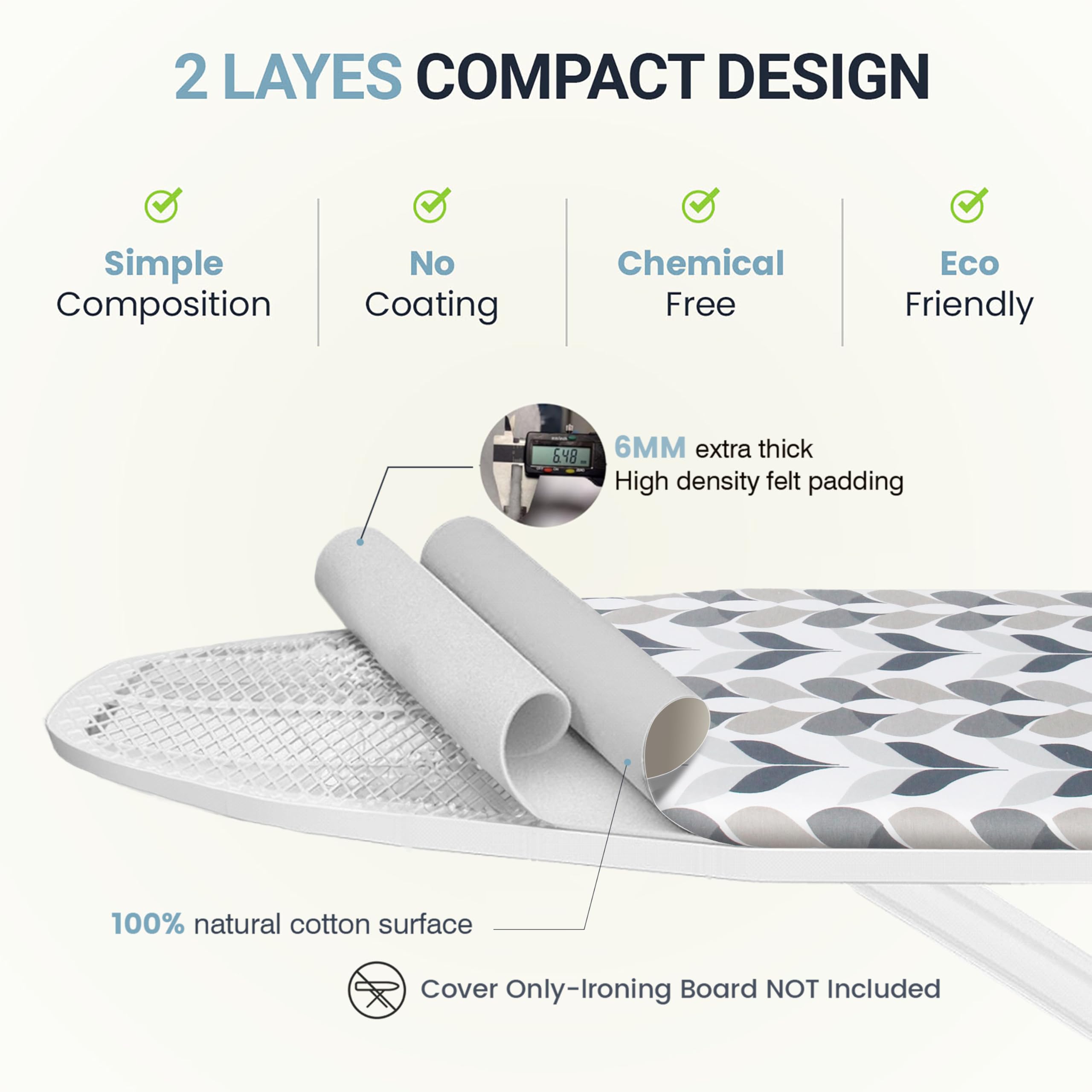 One-year warranty information for UniSimp ironing-board cover and pad