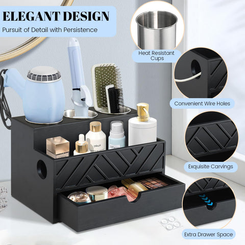 Unistyle solid wood storage for daily grooming essentials