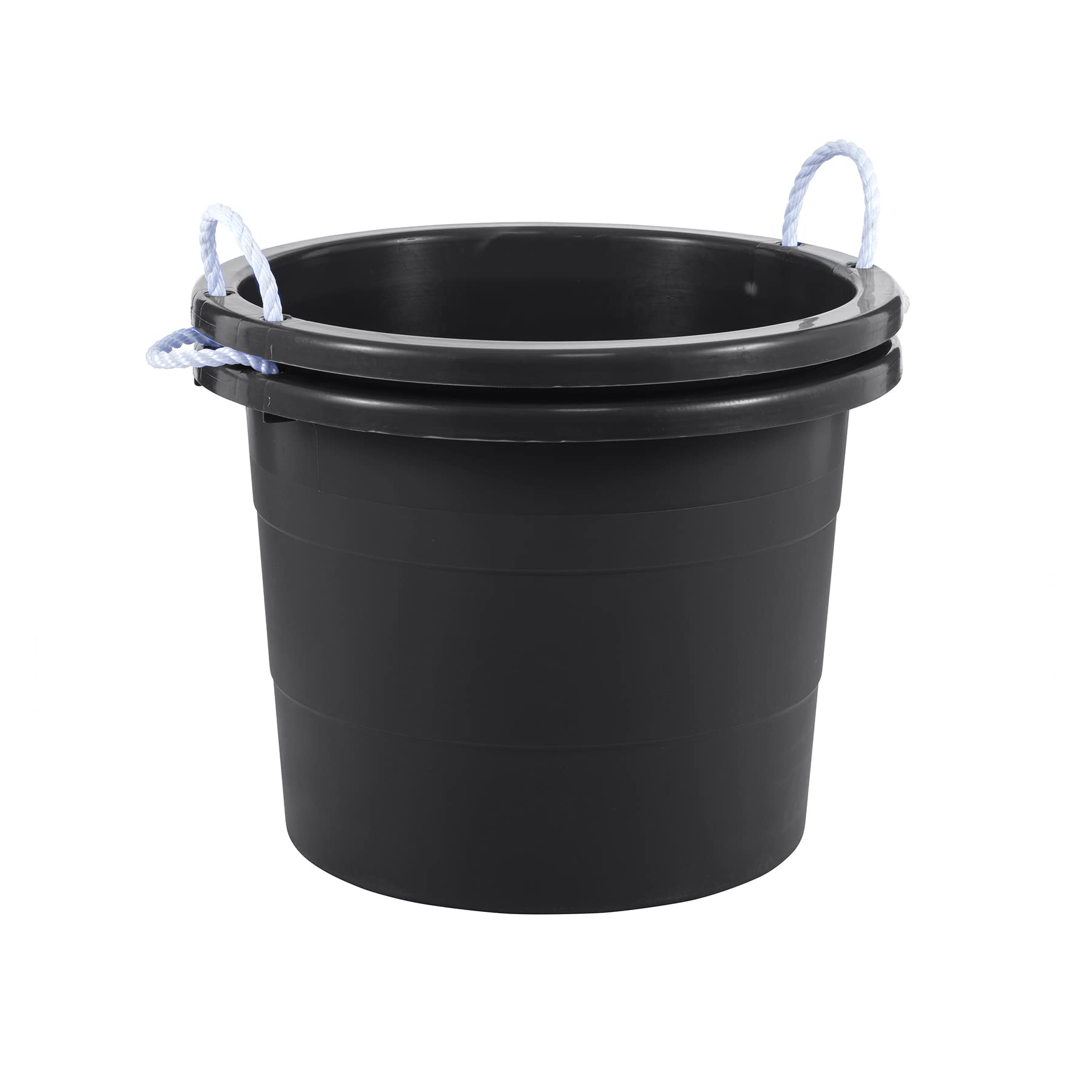 United Solutions 19-gallon rope-handle tub with two handles for easy transport.