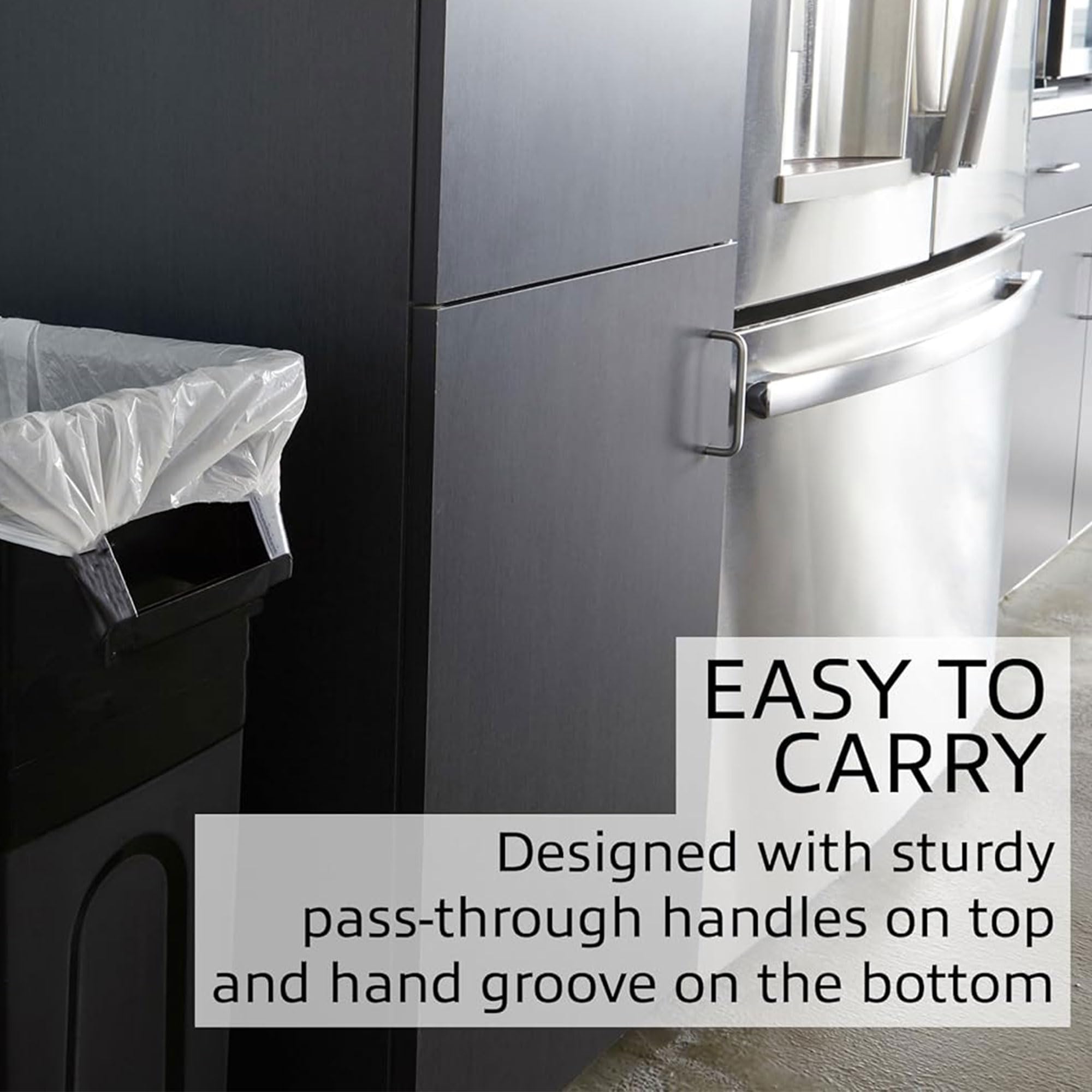 United Solutions Highboy bottom hand groove aids lifting and emptying.