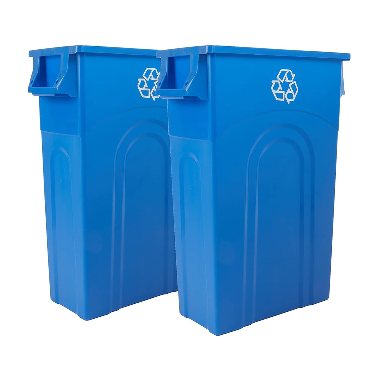 United Solutions Highboy recycling bin side view, slim profile for tight spaces