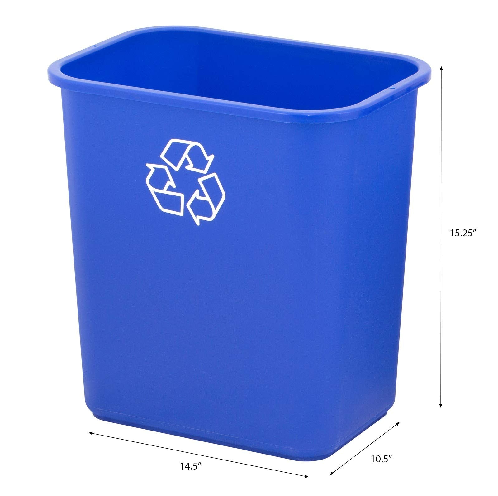 United Solutions WB0084 blue recycle bin adds color while organizing small areas