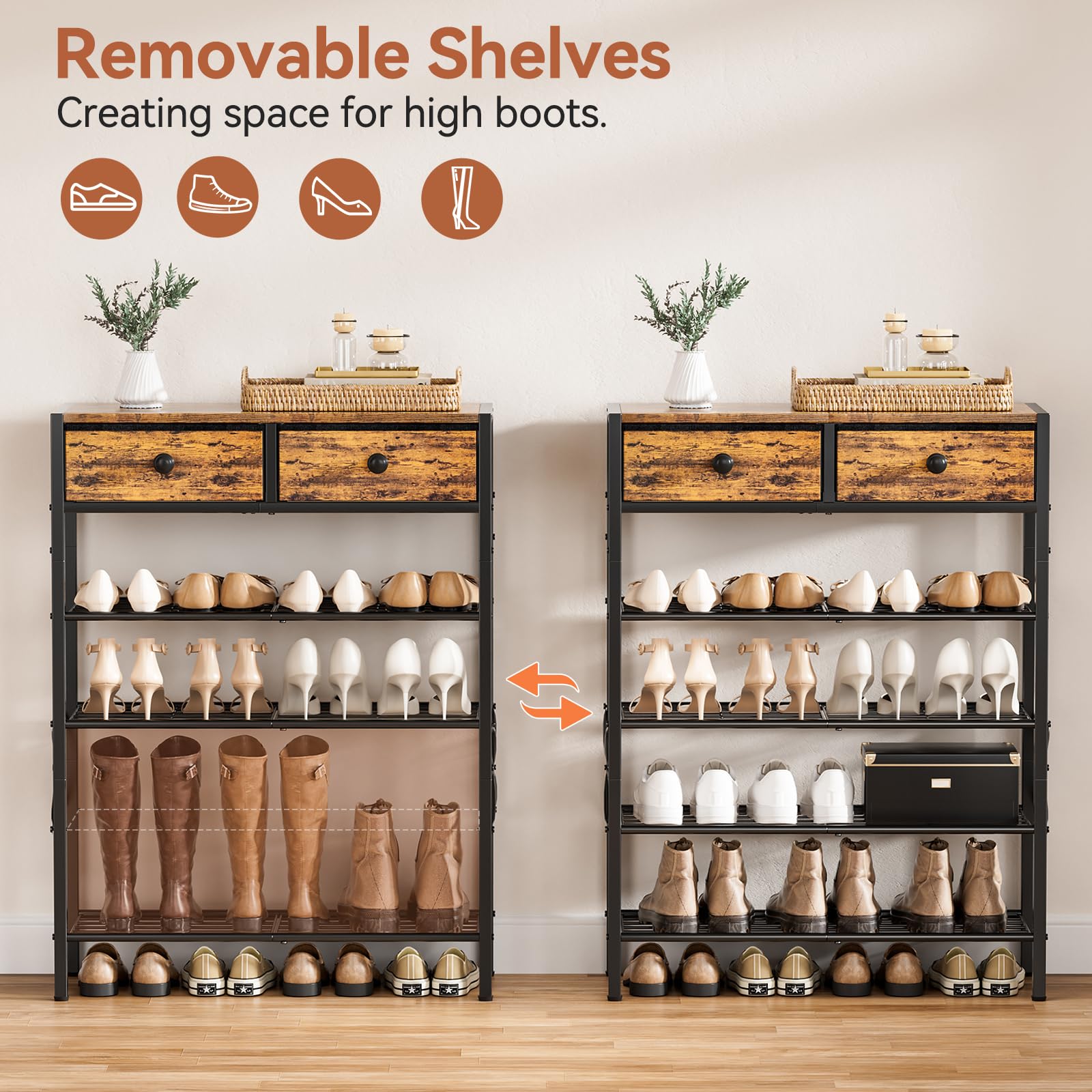 UNITSTAGE shelf spacing demonstrates customizable storage solution