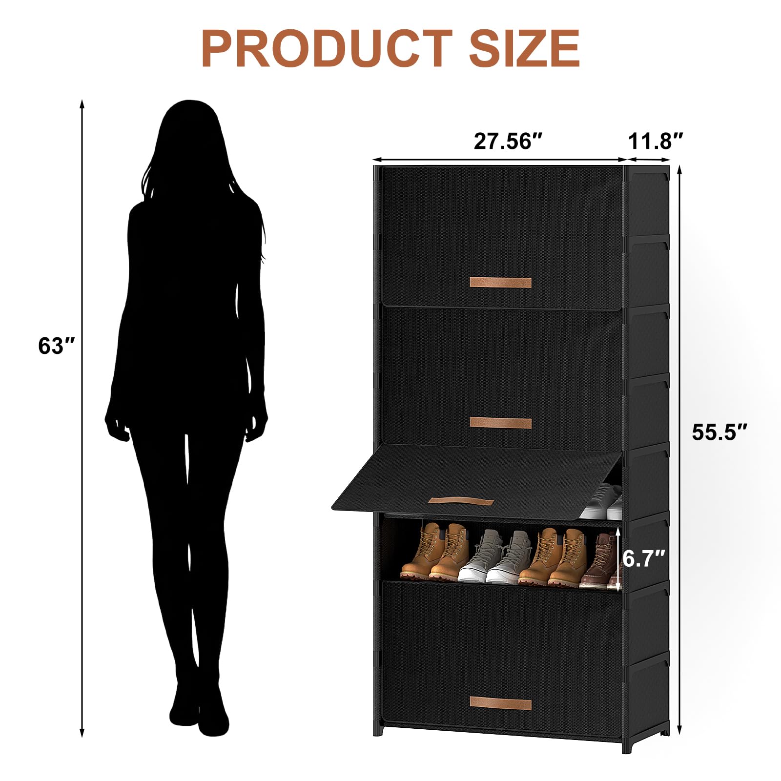 UNITSTAGE shoe rack door open for easy access to shelves