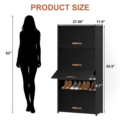 UNITSTAGE shoe rack door open for easy access to shelves