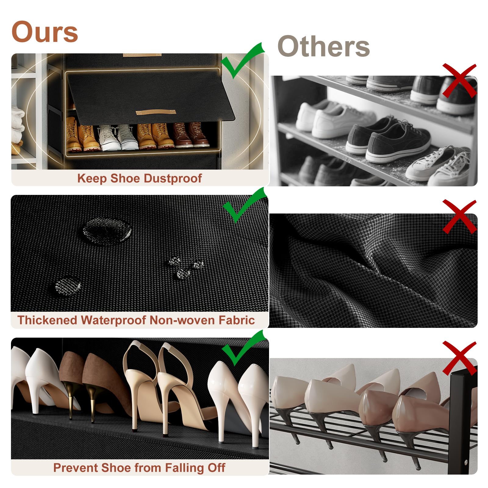 UNITSTAGE dustproof rack with door protecting footwear from pet chews