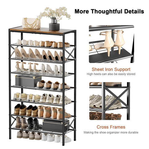 UNITSTAGE entryway setup demonstrates organized shoes on each level.