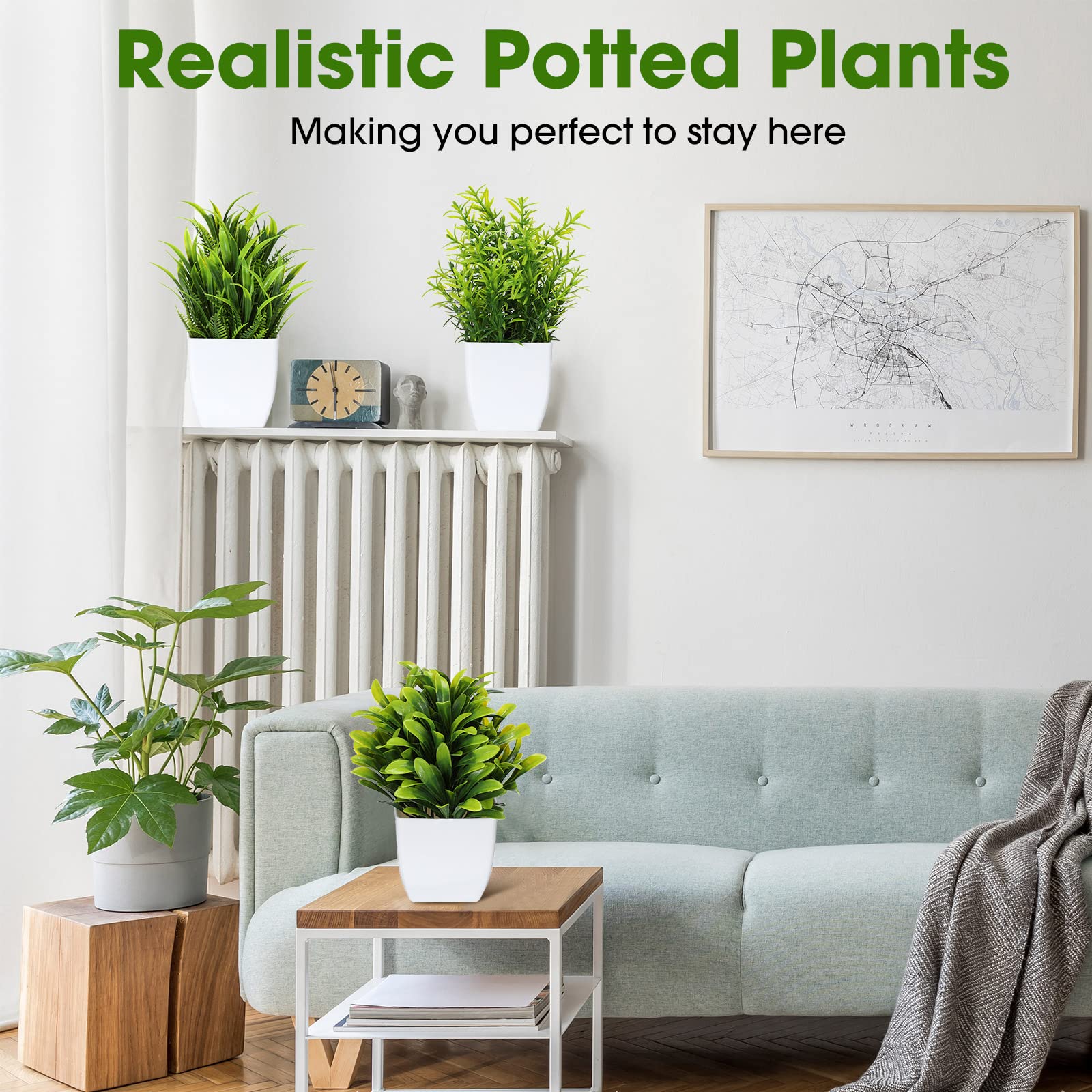 Unittype mini greenery on desk setup with compact potted plants