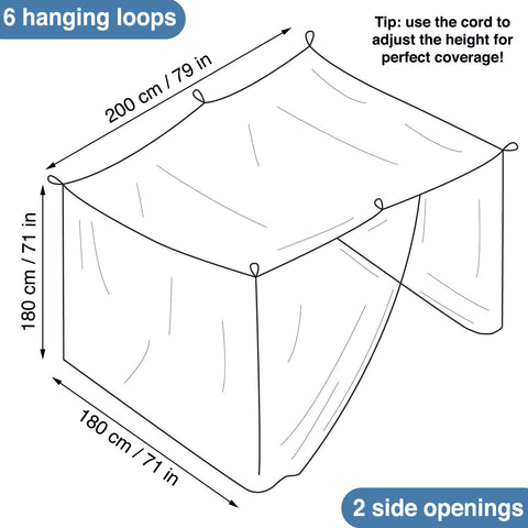 Universal Backpackers mosquito net installation requires no drilling.