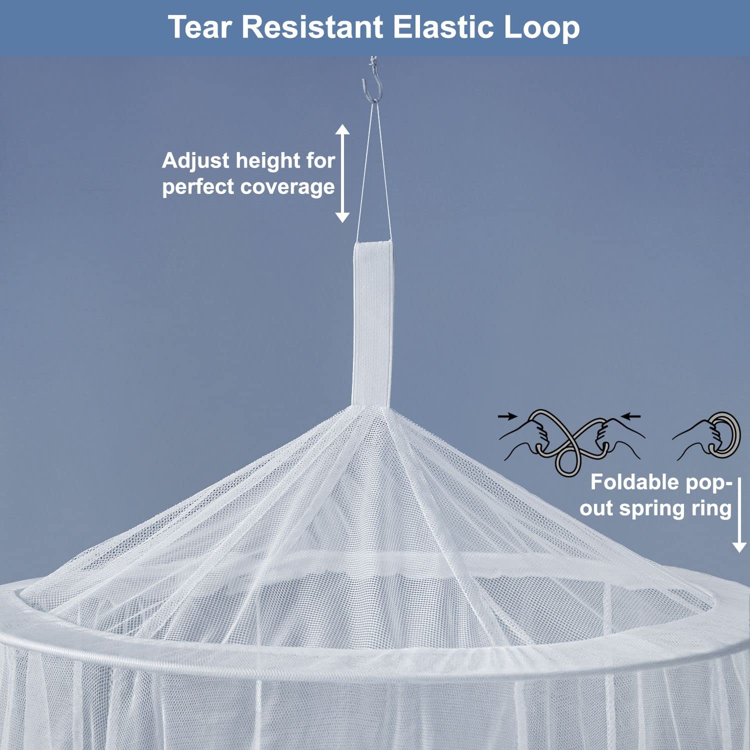 Universal Backpackers XL net size fits from single to king beds.
