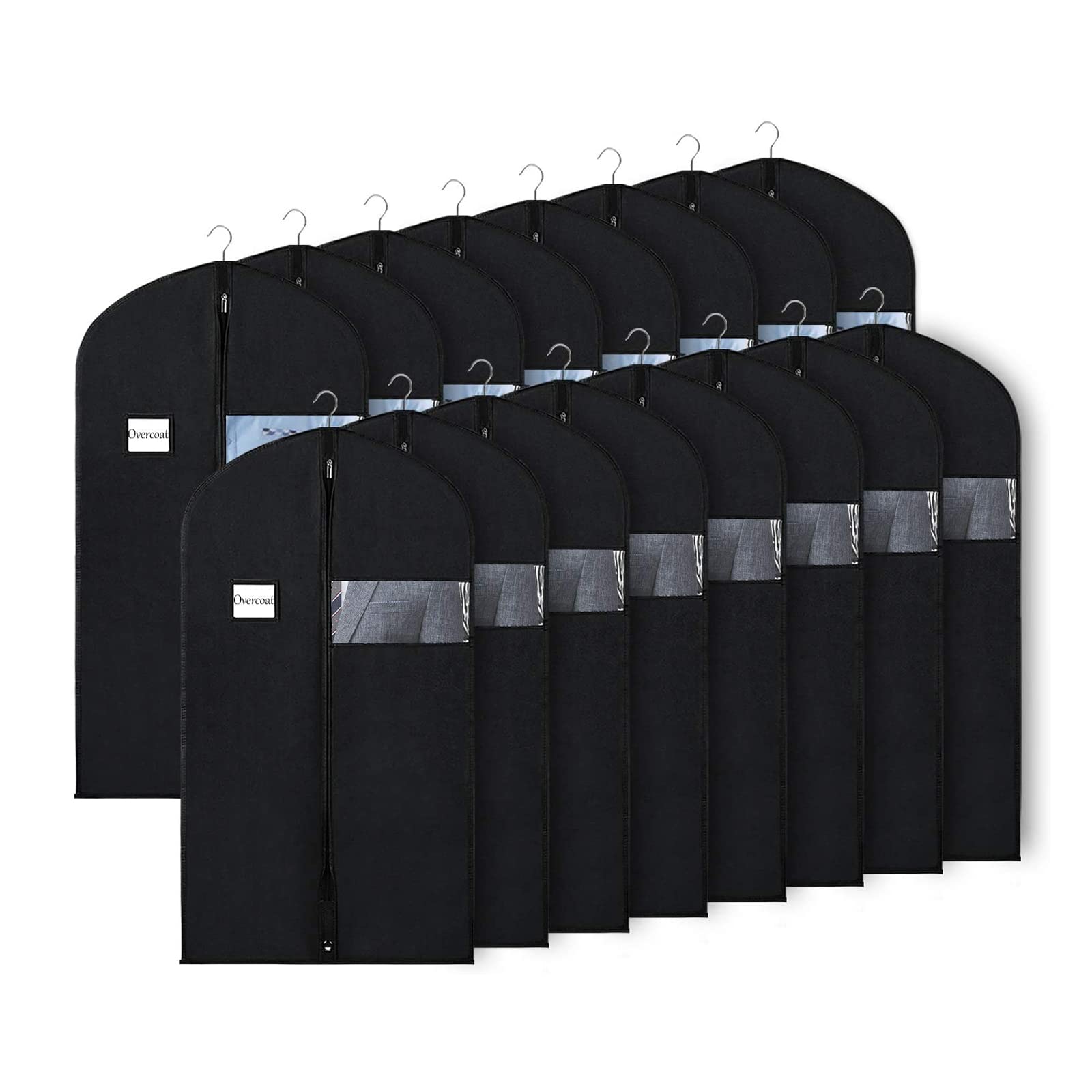 Univivi 16-pack suit bags with clear window protect and display garments.