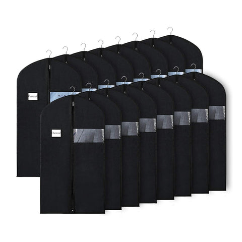 Univivi 16-pack suit bags with clear window protect and display garments.