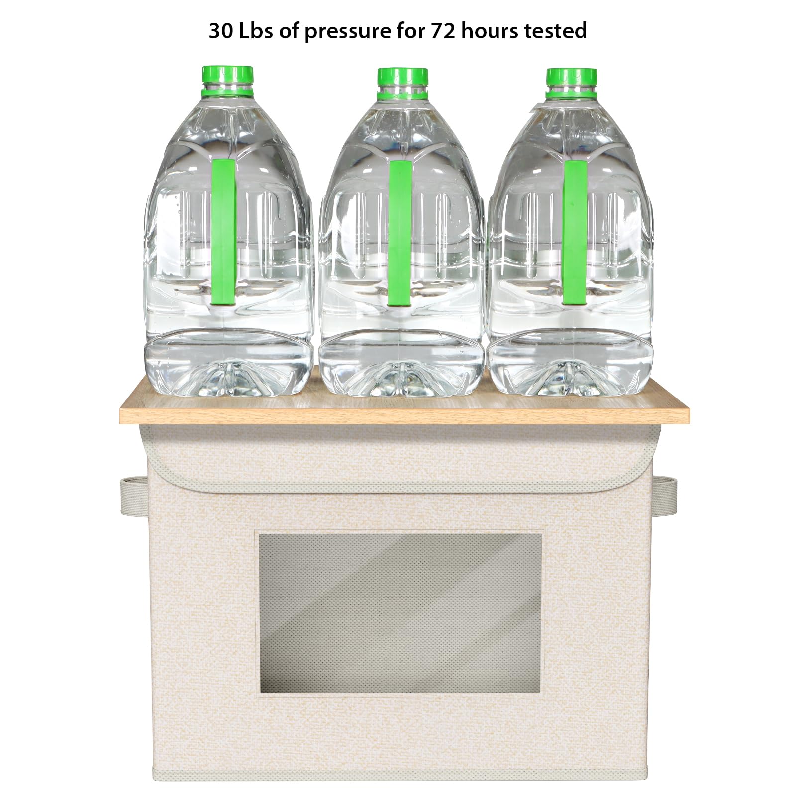 Univivi storage bin featuring sturdy handles for easy lifting and transport.