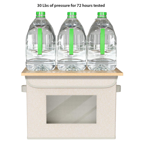 Univivi storage bin featuring sturdy handles for easy lifting and transport.