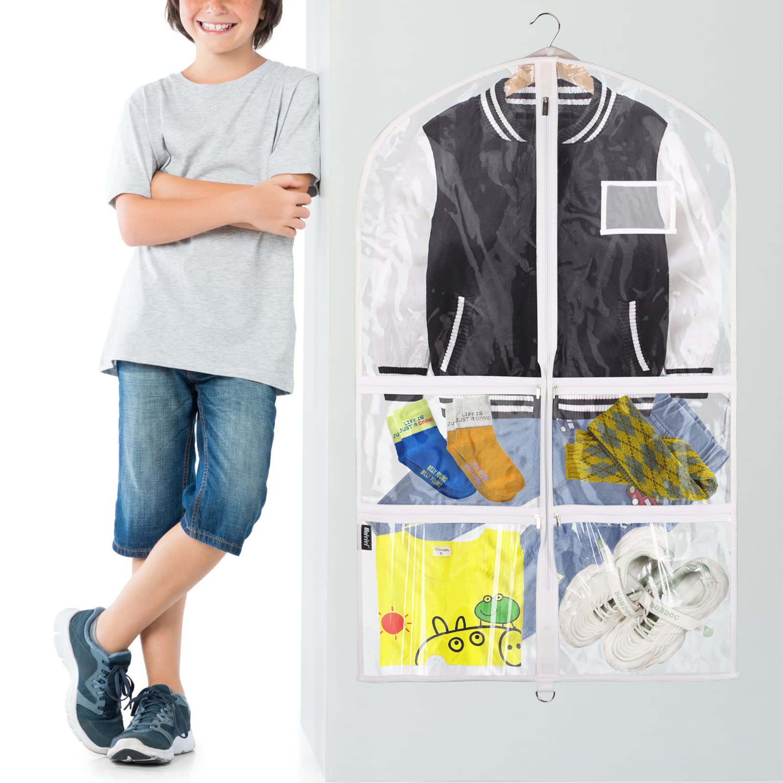 Clear PVC with breathable gusset for durable costume protection