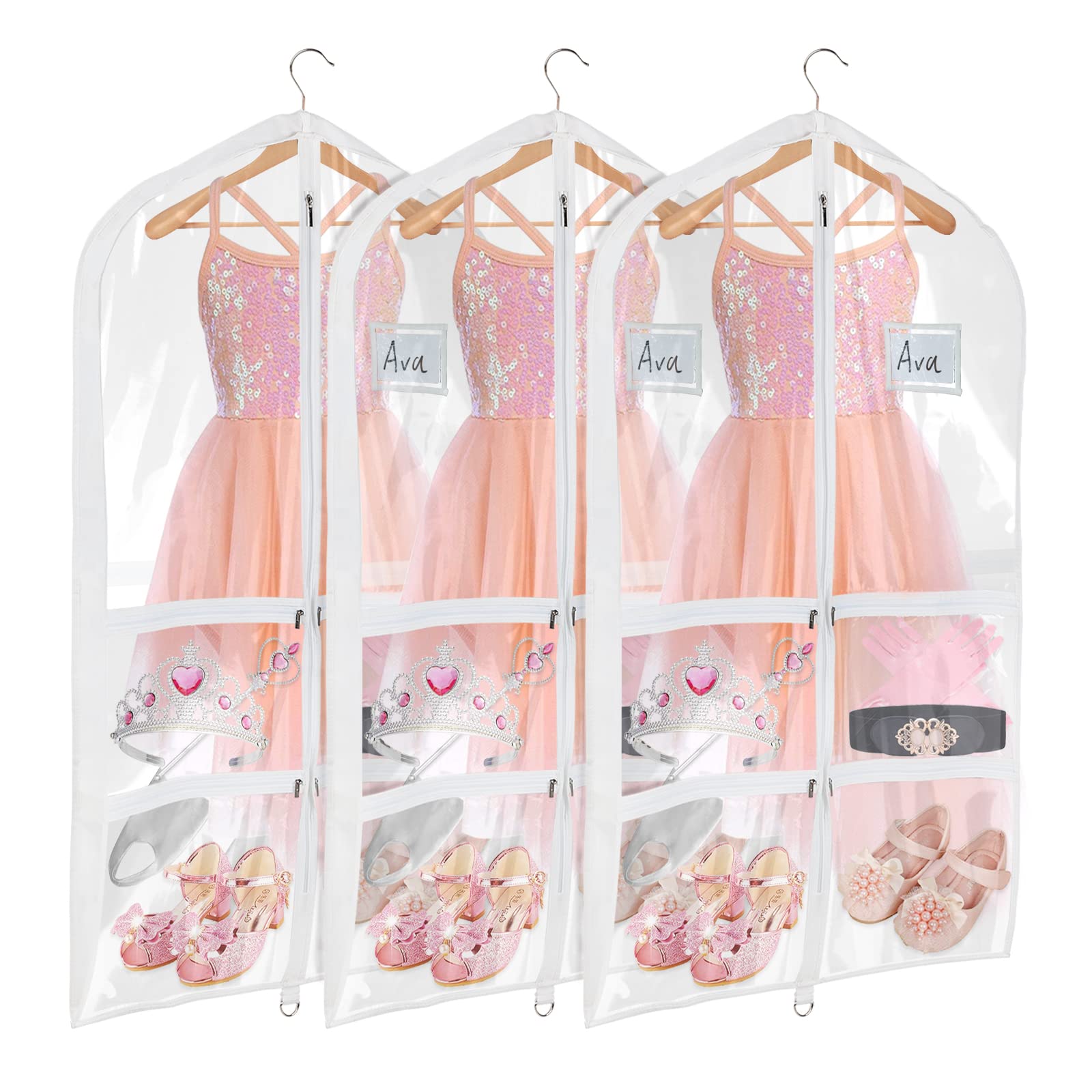 Univivi clear PVC dance bag with four pockets for organized costumes
