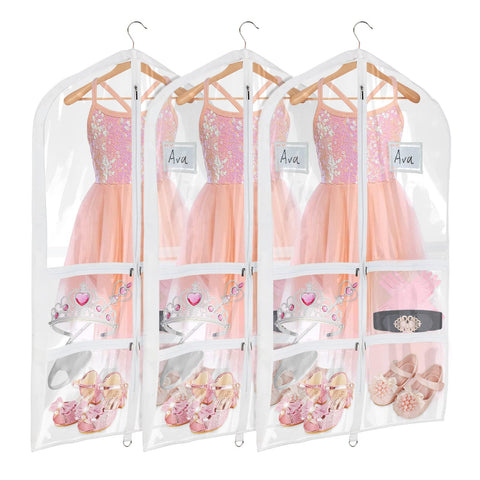 Univivi clear PVC dance bag with four pockets for organized costumes