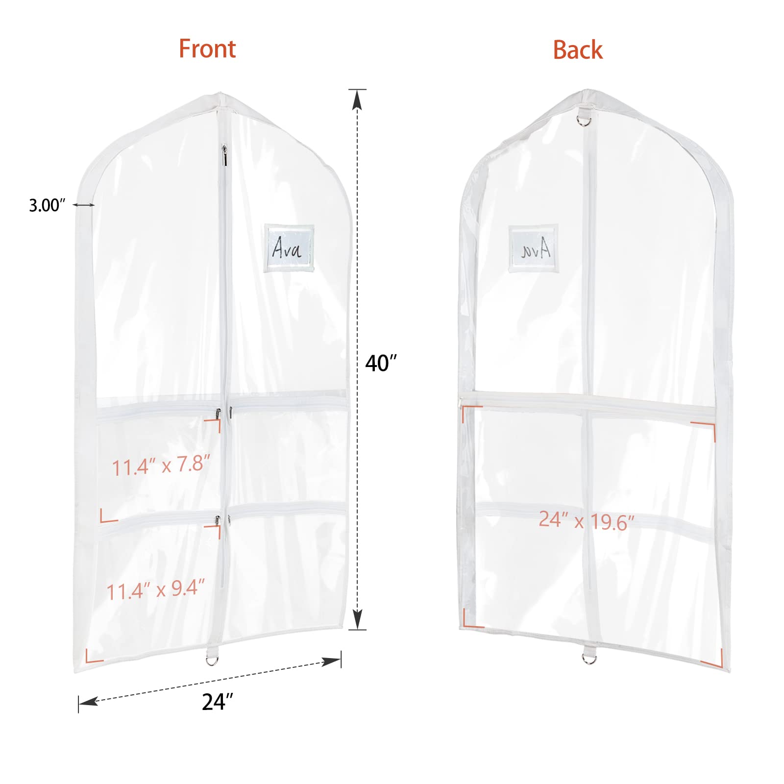 Univivi 40-inch garment bag open view showing generous storage