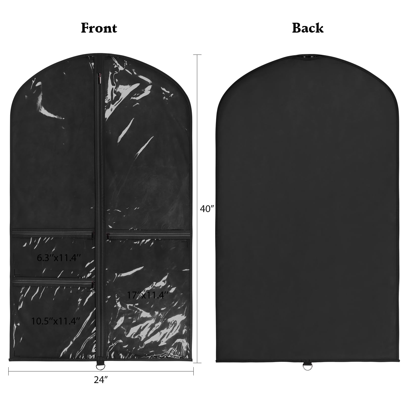 Univivi dance costume bag with 3 zipper pockets keeps shoes and accessories organized.
