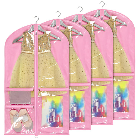 Univivi 40-inch pink dance costume bag front view for organized competition wardrobe.