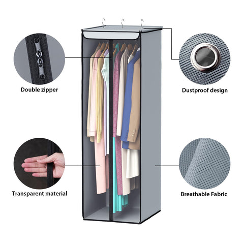 Univivi dustproof breathable garment bag keeps off-season clothes clean and safe.